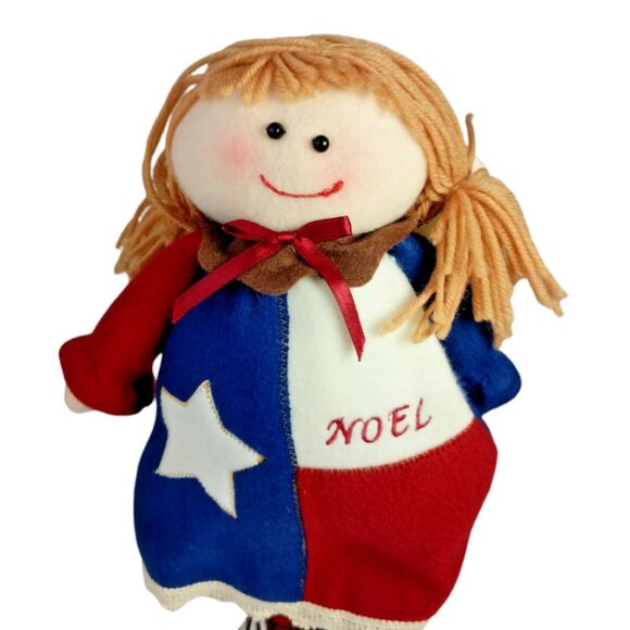 Kohl's Stuffed Angel Texas Flag Outfit 14 inch Tall Christmas Seasonal Decor - Picture 2 of 6